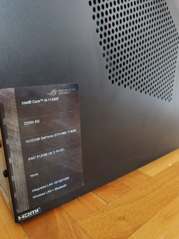 Asus ROG prebuilt I5 11400F/16Gb/512 - slika 3